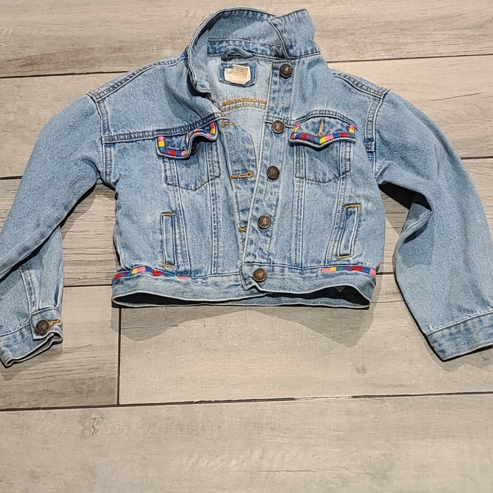 🍦Forever 21 girls rainbow denim jacket🍋